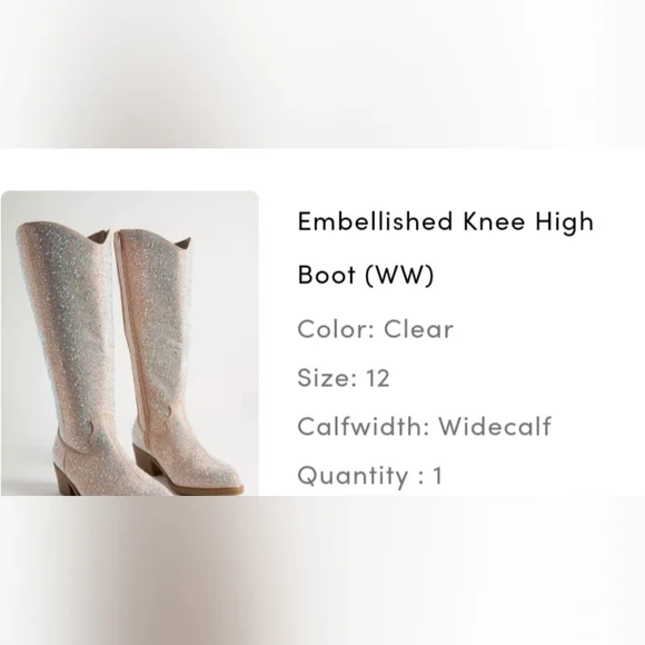 Torrid Elegant Crystal-Embellished Knee-High Boots - Picture 7 of 7